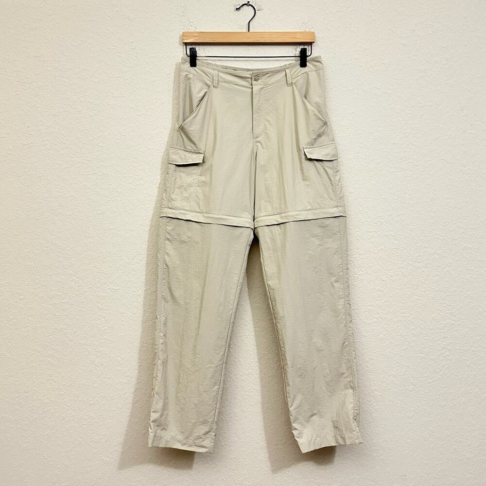 COLUMBIA Cargo Pants Beige High Rise Convertible Zip Outdoor Hiking